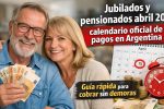 Jubilados y pensionados abril 2026 calendario oficial de pagos en Argentina