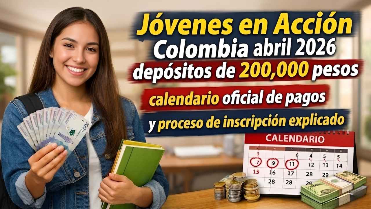 Jóvenes en Acción Colombia abril 2026 depósitos de 200,000 pesos calendario oficial de pagos y proceso de inscripción explicado