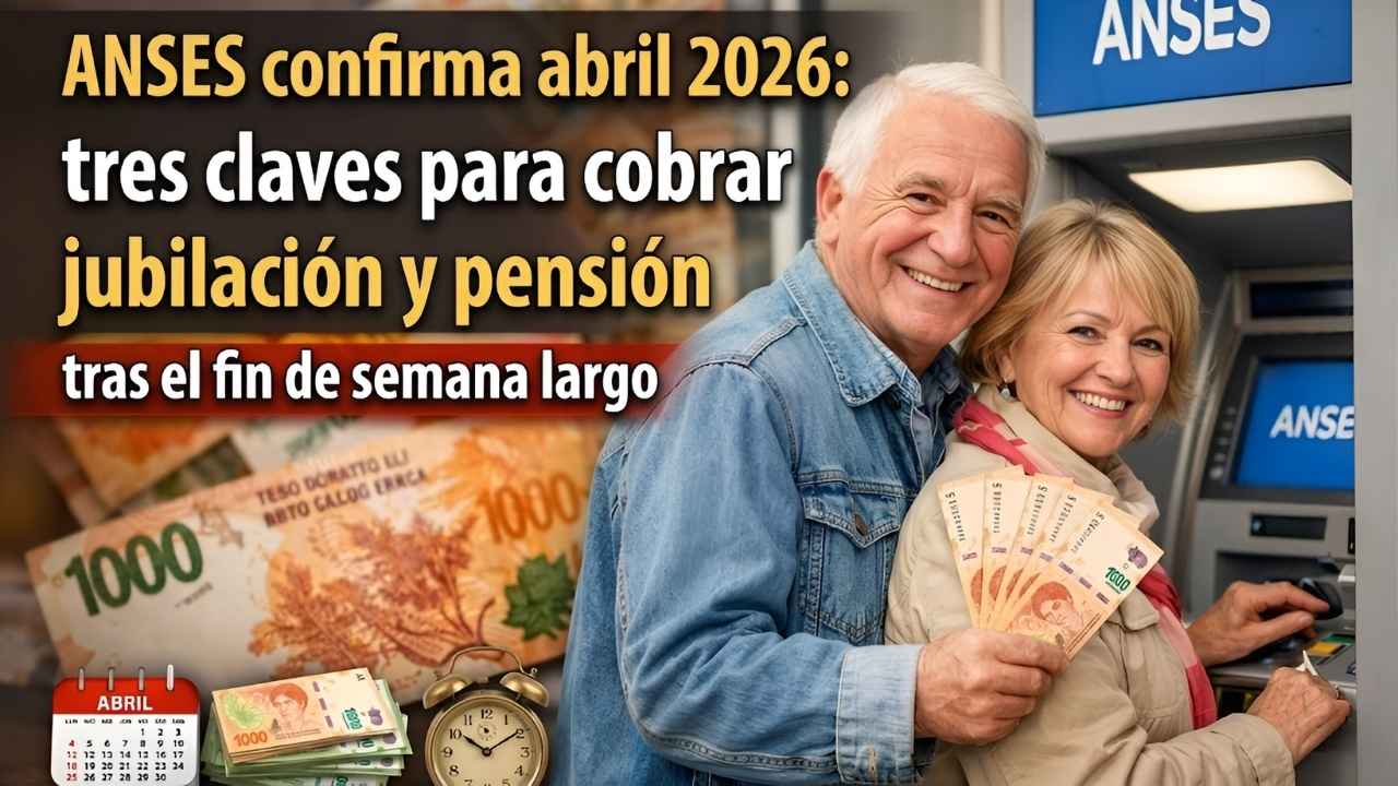 ANSES confirma abril 2026 tres claves para cobrar jubilación y pensión tras el fin de semana largo