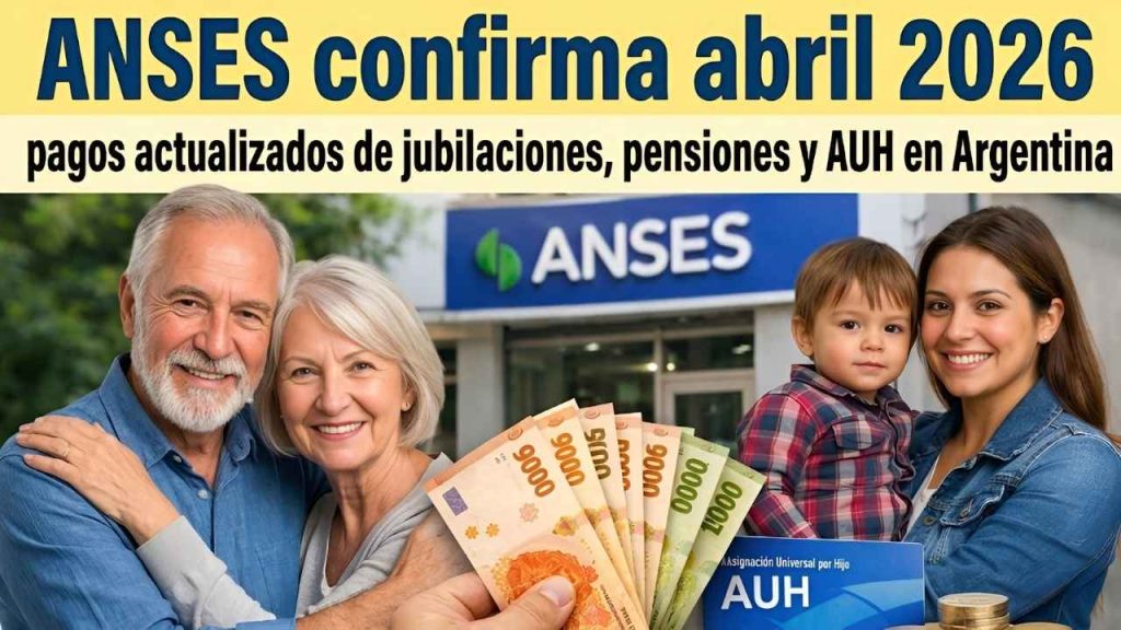 ANSES confirma abril 2026 pagos actualizados de jubilaciones pensiones y AUH en Argentina